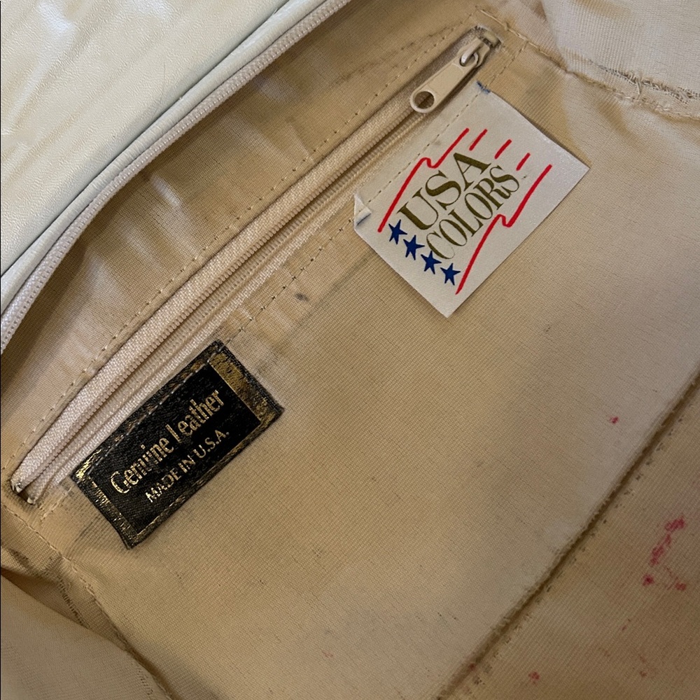 USA Colors White Leather American Flag Shoulder Crossbody Bag Purse Clutch - Picture 9 of 16